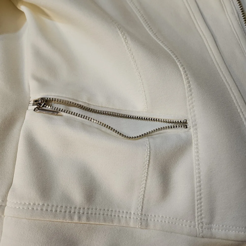 White House Black Market White Bomber Jacket with Structured Shoulders - Picture 9 of 12